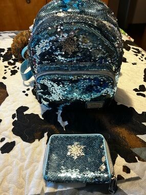 Disney Frozen Sequin Mini Backpack & Wallet Set - Blue